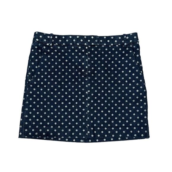 J. Crew Polkadots Denim Mini Skirt - Picture 1 of 6